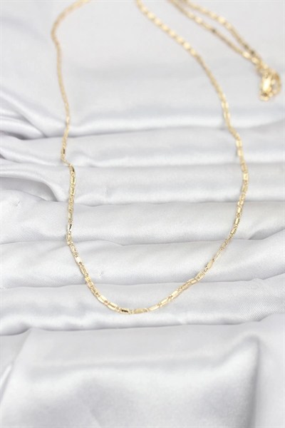 Mey İthalat® CM 14K Gold Renk Lazerli Zincir Model 60 cm Kadın Kolye