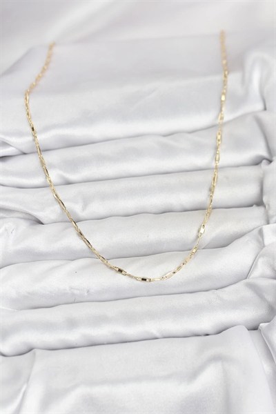 Mey İthalat® CM 14K Gold Renk Pirinç Ataç Zincir 60 cm Kadın Kolye