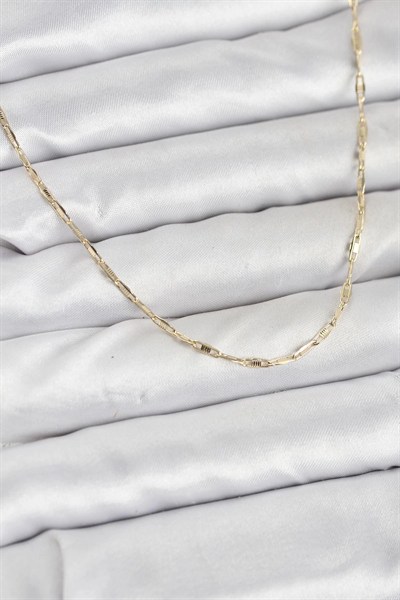 Mey İthalat® CM 14K Gold Renk Pirinç Ataç Zincir 60 cm Kadın Kolye