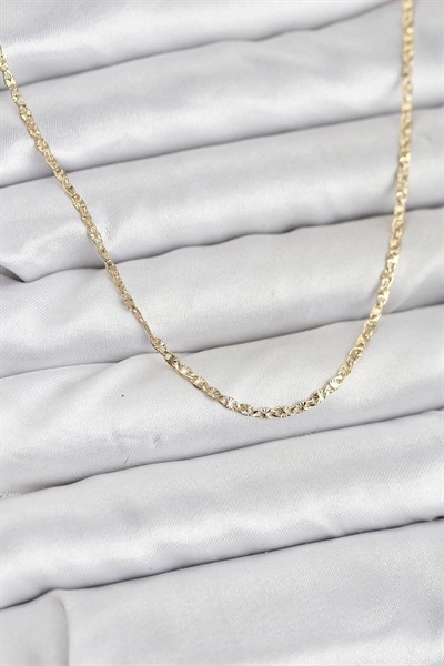 Mey İthalat® CM 14K Gold Renk Pirinç Lazer Model 60 cm Kadın Kolye