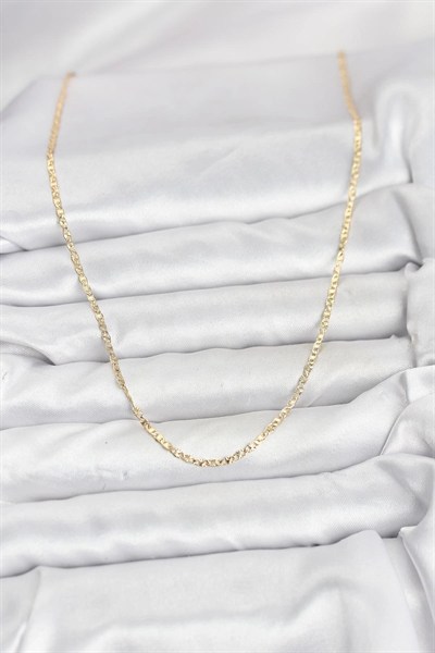 Mey İthalat® CM 14K Gold Renk Pirinç Lazer Model 60 cm Kadın Kolye