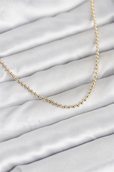 Mey İthalat® CM 14K Gold Renk Top Zincirli Model 60 cm Kadın Kolye