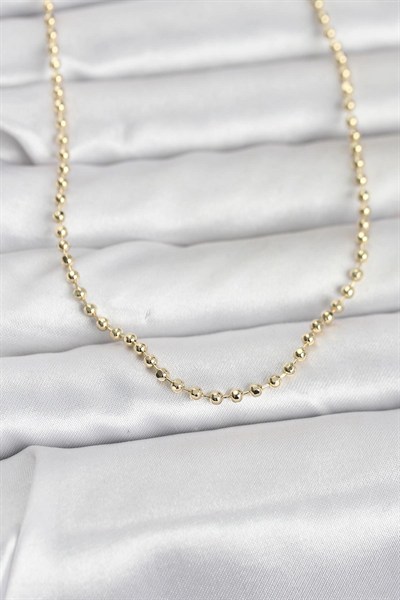 Mey İthalat® CM 14K Gold Renk Top Zincirli Model 60 cm Kadın Kolye
