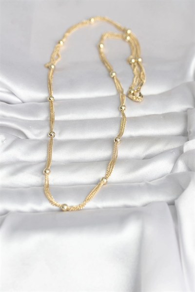 Mey İthalat® CM 14K Gold Renk Topçuk Model 60 cm Kadın Kolye