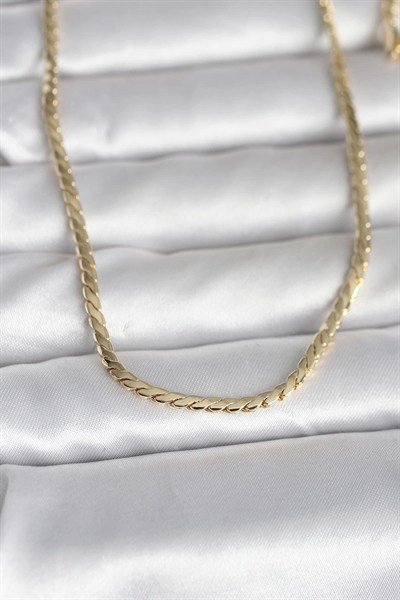 Mey İthalat® CM 14K Gold Renk Yassı Model 60 cm Kadın Kolye