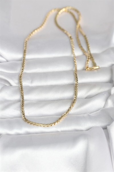 Mey İthalat® CM 14K Gold Renk Yassı Model 60 cm Kadın Kolye