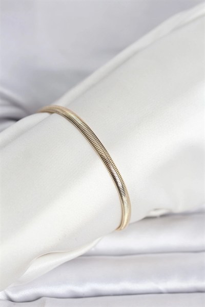 Mey İthalat® CM 14K Gold Renk Yassı Yılan Zincir Model Kadın Bileklik