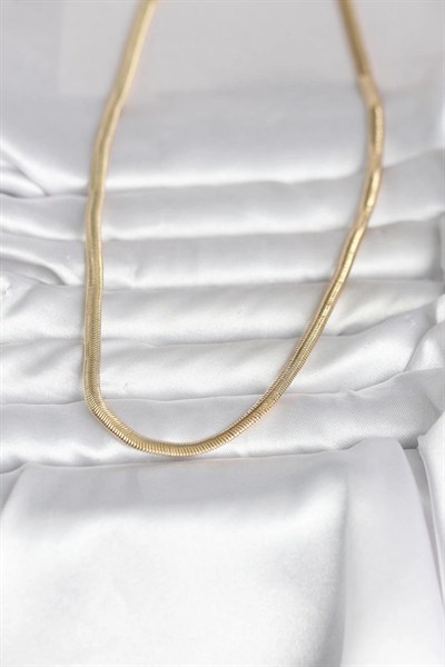 Mey İthalat® CM 14K Gold Renk Yassı Yılan Zincir Model 45 cm Kadın Kolye