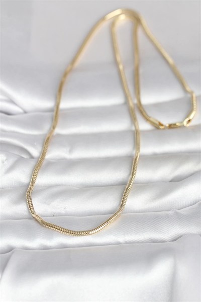 Mey İthalat® CM 14K Gold Renk Yılan Zincir Model 60 cm Kadın Kolye