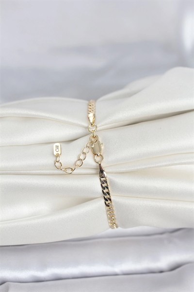 Mey İthalat® CM 14K Gold Renk Zincirli Model Kadın Bileklik