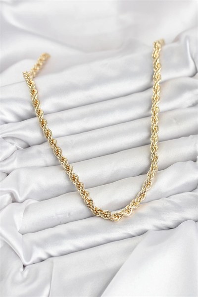 Mey İthalat® CM Burgu Model Gold Renk Pirinç 60 cm Kadın Kolye