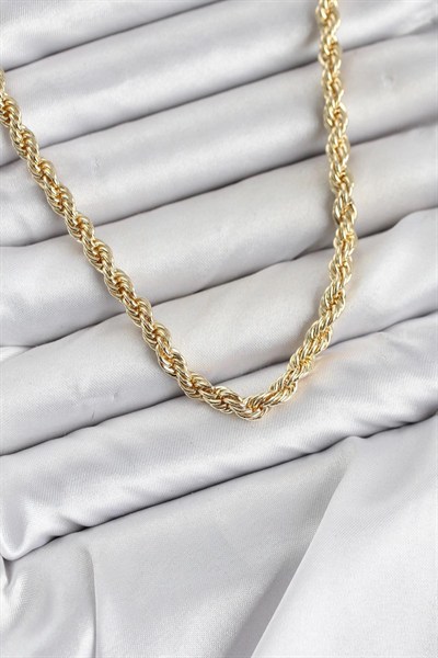 Mey İthalat® CM Burgu Model Gold Renk Pirinç 60 cm Kadın Kolye