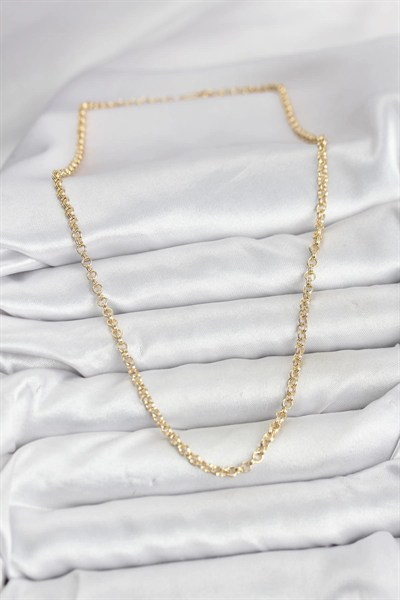 Mey İthalat® CM Gold Renk Pirinç Halkalı Model Kadın Kolye