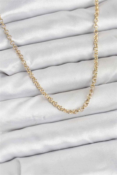 Mey İthalat® CM Gold Renk Pirinç Halkalı Model Kadın Kolye