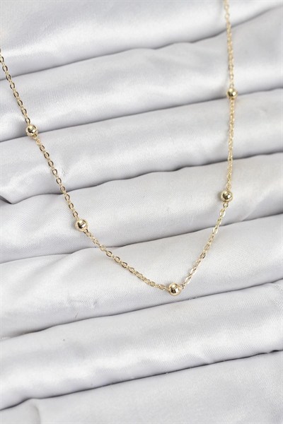 Mey İthalat® CM Gold Renk Top Zincirli Kadın Kolye