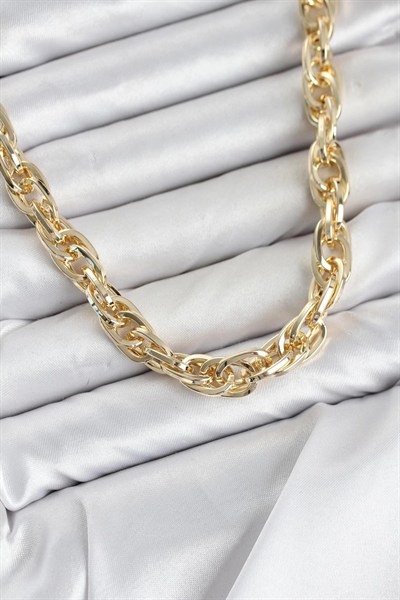 Mey İthalat® CM Kalın Burgu Model Gold Renk 60 cm Kadın Kolye