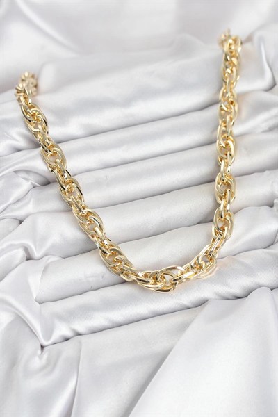 Mey İthalat® CM Kalın Burgu Model Gold Renk 60 cm Kadın Kolye