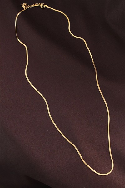 Mey İthalat® Çelik Gold Renk 60 cm İnce İtalyan Zincir Kolye