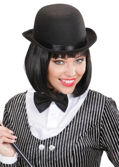 Mey İthalat® Charlie Chaplin Stil Yetişkin Şapkası – Siyah Melon Parti Şapkası