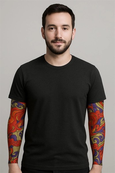 Mey İthalat® Çorap Dövme Giyilebilir Kol Bacak Dövmesi Likralı 2 Adet Model 4