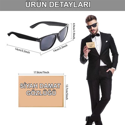 Mey İthalat® Damat Gözlüğü – Düğün ve Bekarlığa Veda Partisi Aksesuarı