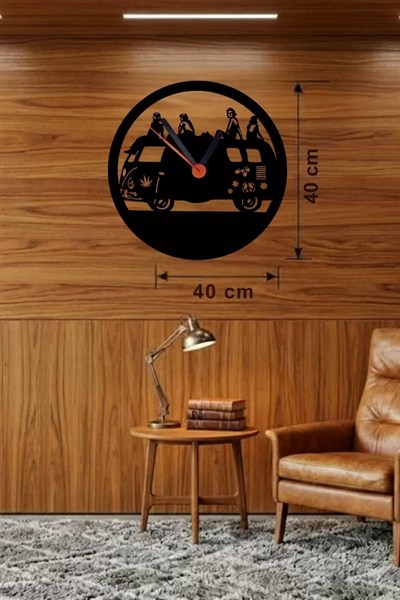 Mey İthalat® Fitness Motivasyon Tasarım Ahşap Duvar Saati - 40x40 cm Sporcu Hediyesi