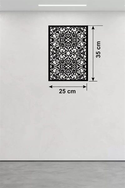 Mey İthalat® Floral Mandala Desenli Ahşap Duvar Tablosu - 25x35 cm Lazer Kesim Dekoratif Pano