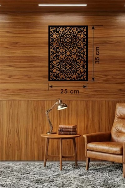 Mey İthalat® Floral Mandala Desenli Ahşap Duvar Tablosu - 25x35 cm Lazer Kesim Dekoratif Pano
