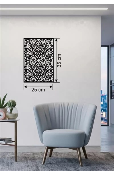 Mey İthalat® Floral Mandala Tasarım Ahşap Duvar Tablosu - 25x35 cm Lazer Kesim Dekoratif Pano