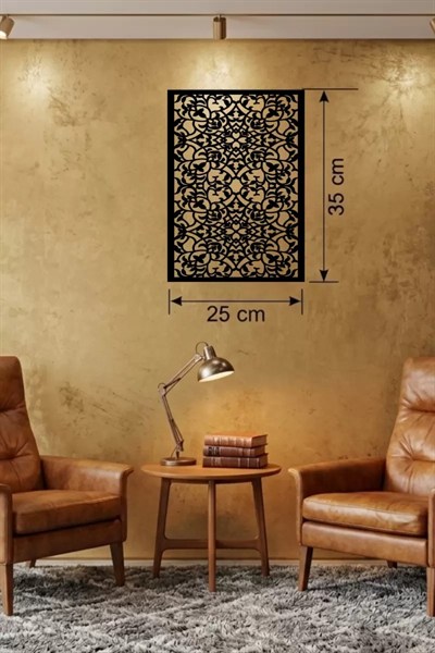 Mey İthalat® Floral Mandala Tasarım Ahşap Duvar Tablosu - 25x35 cm Lazer Kesim Dekoratif Pano