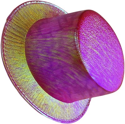 Mey İthalat® Fuşya Renk Işıltılı Hologram Kumaş Kaplama Fötr Silindir Şapka Yetişkin Boy