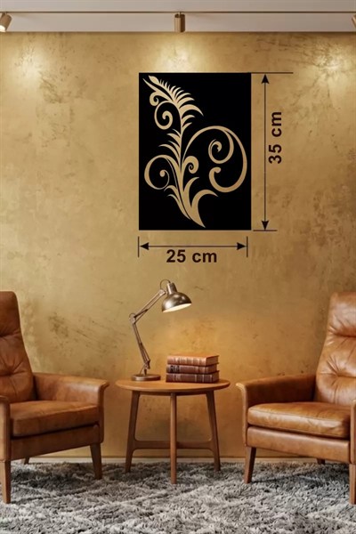 Mey İthalat® Geleneksel Çiçek Desenli Ahşap Duvar Tablosu - 25x35 cm Lazer Kesim Dekoratif Pano