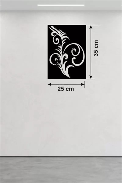 Mey İthalat® Geleneksel Çiçek Desenli Ahşap Duvar Tablosu - 25x35 cm Lazer Kesim Dekoratif Pano