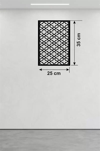 Mey İthalat® Geometrik Kafes Desenli Ahşap Duvar Tablosu - 25x35 cm Lazer Kesim Dekoratif Pano