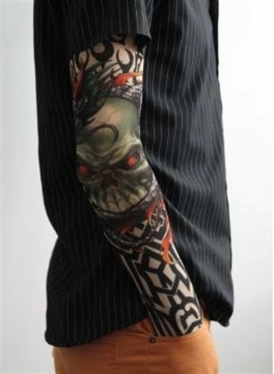 Mey İthalat® Giyilebilir Kol Dövmesi Çorap Dövme 3D Baskılı Kol Bacak Dövme 2 Adet Model 18