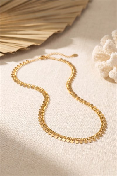 Mey İthalat® Gold Renk Pul Model 60 cm Kadın Kolye