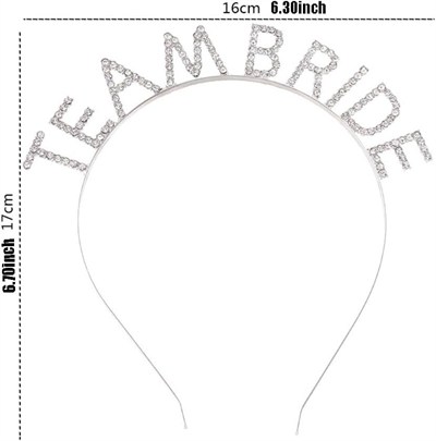 Mey İthalat® Gümüş Kaplama Kristal Taşlı Team Bride Taç 16x17 cm