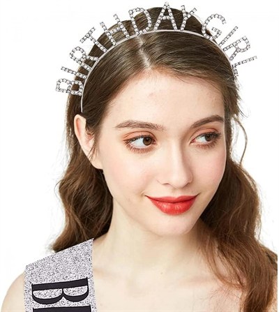 Mey İthalat® Gümüş Kristal Taşlı Birthday Girl Doğum Günü Tacı İthal Ürün A Kalite 17x16 cm