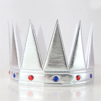 Mey İthalat® Gümüş Renk Eva Yumuşak Kral Kraliyet Tacı Yetişkin Çocuk Uyumlu 55 cm