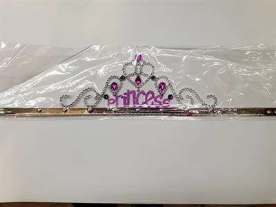 Mey İthalat® Gümüş Renk Prenses Yazılı Parti Tacı 60 cm