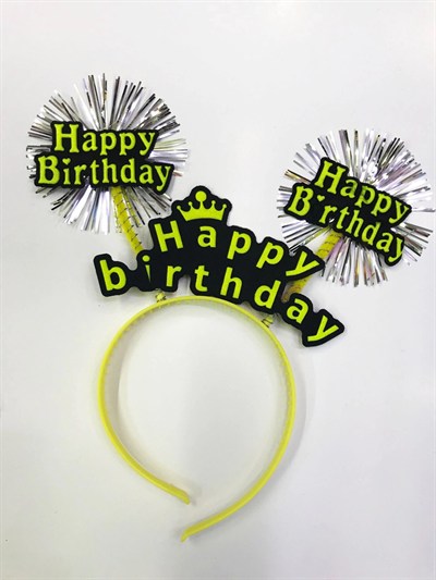 Mey İthalat® Happy Birthday Neon Renk Doğum Günü Tacı 12 Adet