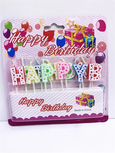 Mey İthalat® Happy Birthday Renkli Mum