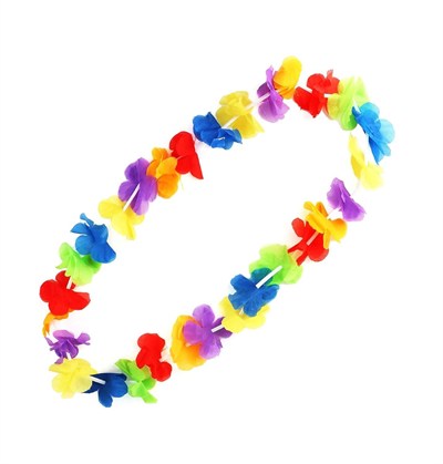 Mey İthalat® Hawaii Çiçekli Boyun Kolyesi - Renkli Tropikal Parti Leisi