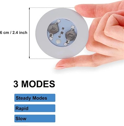 Mey İthalat® Işıklı Yapışkanlı Bardak Altı Aparatı Ledli 3 Modlu 6 cm Çap 1 Adet