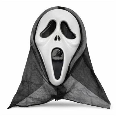 Mey İthalat® Kapşonlu Çığlık Maskesi Scream Maskesi - Hayalet Maskesi 33x21 cm