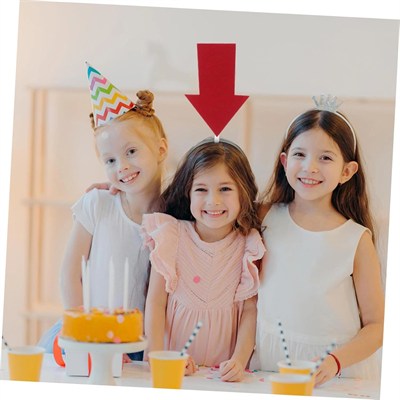 Mey İthalat® Kişiselleştirilebilir Ok Taç – Üzerine Yazı Yazılabilen Parti Tacı Kırmızı Renk