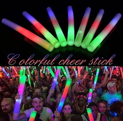 Mey İthalat® Led Işıklı Rengarenk Sünger Parti Çubuk Işıklı Kauçuk Sopa 46 cm