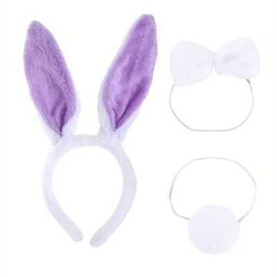 Mey İthalat® Lila Mor Tavşan Kostüm Seti Kız Çocuk – Tütü Etekli 4 Parça