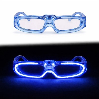 Mey İthalat® Mavi LED Işıklı Parti Gözlüğü 3 Modlu – Glow & Gece Eğlence Gözlüğü