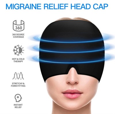 Mey İthalat® Migren Soğuk-Sıcak Kompres Maske | Baş Ağrısı ve Stres Gidermeye yardımcı Jel Maske